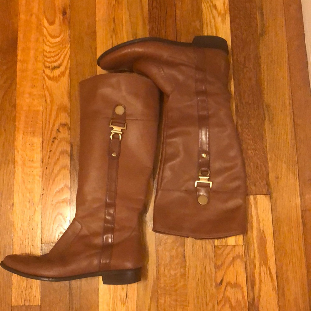 Anne Klein Leather Rider Boots Size 7.5.